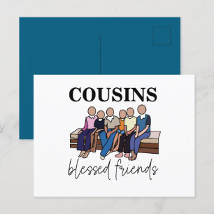 Carte Postale Réunion de famille des cousins amis bénis