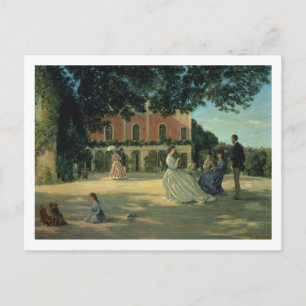 Carte Postale Réunion de famille sur la terrasse à Meric, 1867
