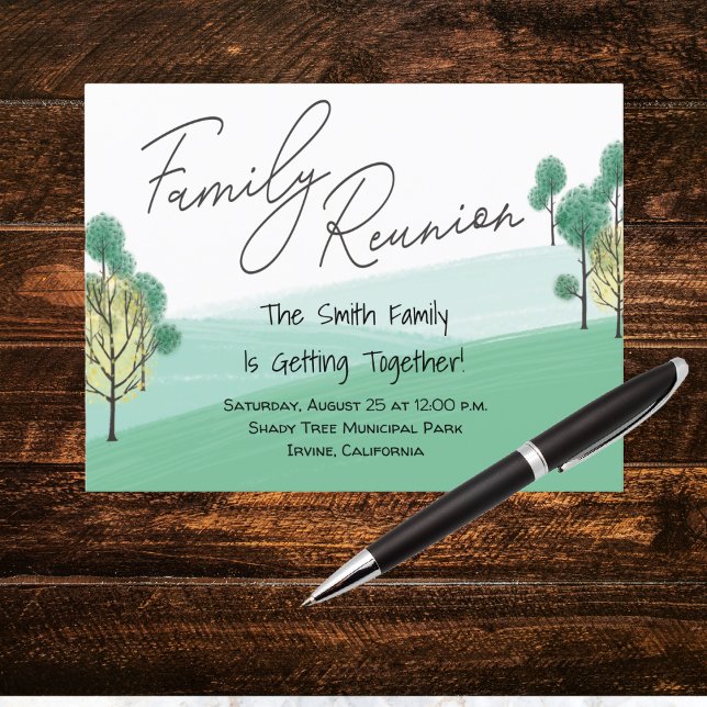 Carte Postale Réunion de l'arbre familial (Family Reunion Invitation - Time to celebrate and reconnect. )