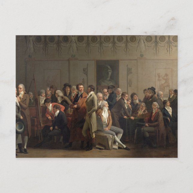 Carte Postale Réunion des artistes au Studio d'Isabey, 1798 (Devant)