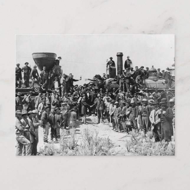 Carte Postale Réunion des Rails - Promontory Point Utah 1869 (Devant)
