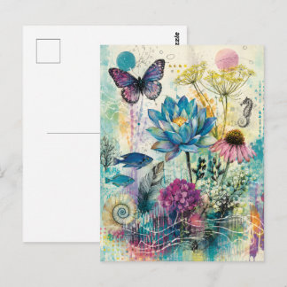 Carte Postale Rêve Aquatique Floral Vibrant