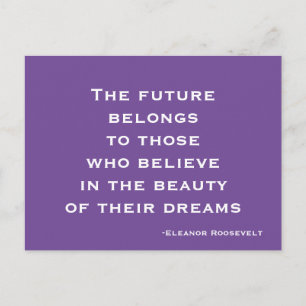 Carte Postale Rêve, Crois, Motivation Violet et Blanc