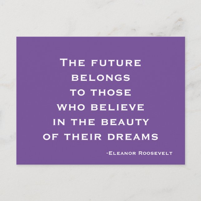Carte Postale Rêve, Crois, Motivation Violet et Blanc (Devant)