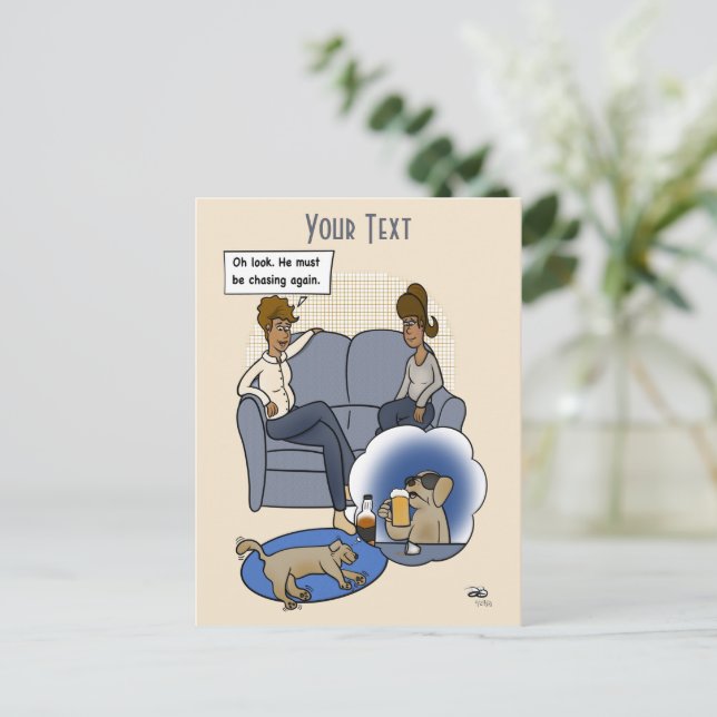 Carte Postale Rêve de chasse aux chiens (Debout devant)