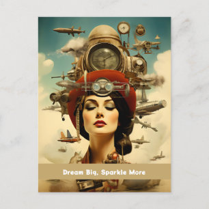 Carte Postale Rêve de grande dame Steampunk, brillez davantage