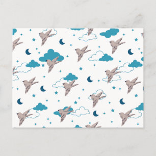 Carte Postale Rêve d'oiseaux et de fées nocturnes