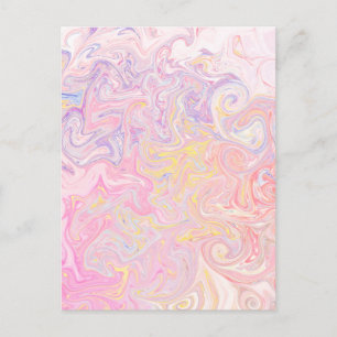 Carte Postale Rêve pastel doux Marbre Tourbillon Art abstrait