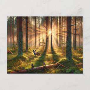 Carte Postale Réveil forestier