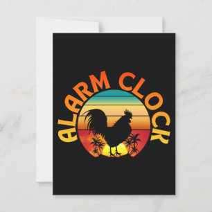 CARTE POSTALE RÉVEIL VINTAGE COQ DU MATIN POULE
