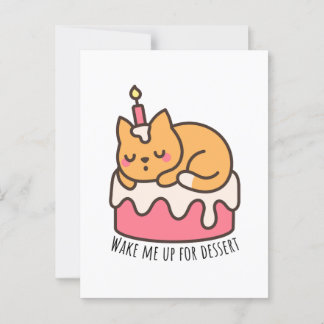 Carte Postale Réveillez-moi pour le dessert