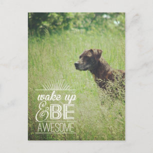 Carte Postale Réveillez-vous et soyez un chien génial