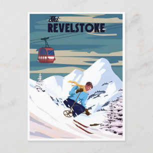 Carte Postale Revelstoke C.-B. Canada Ski de montagne Vintage