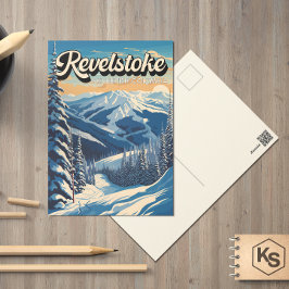 Carte Postale Revelstoke Canada Vintage hivernal
