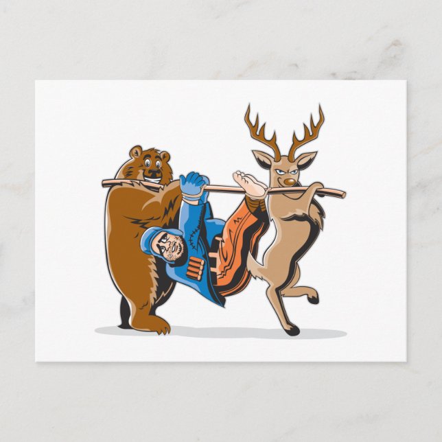 Carte Postale Revenge contre la chasse aux animaux (Devant)