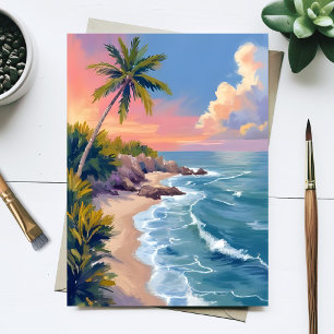 Carte Postale Rêverie d'eau salée   Aquarelle de mer de côte océ