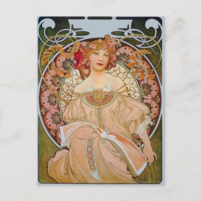 Carte Postale Reverie par Alphonse Mucha Fine Art (Devant)
