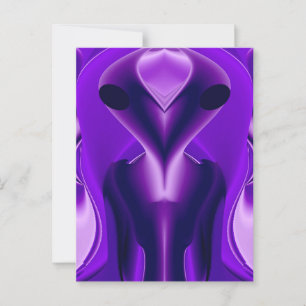 Carte Postale Rêves arc-en-ciel violet 3D, Alien