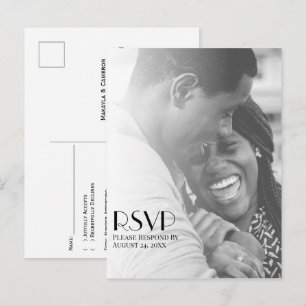 Carte Postale Revêtement photo minimaliste Mariage moderne RSVP