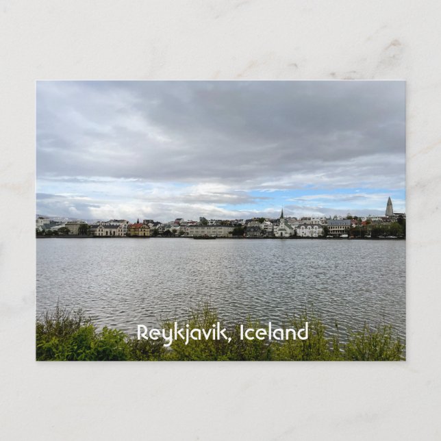 Carte Postale Reykjavik Islande Vue de Tjornin Personnaliser (Devant)
