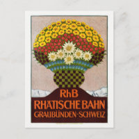 RhB Rhätische Bahn Suisse Poster vintage 1911