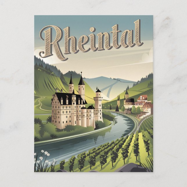 Carte Postale Rheintal Rhin Valley Allemagne (Devant)
