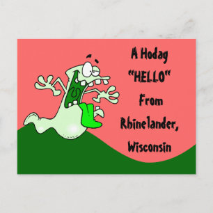 Carte Postale Rhinelander coloré WI Hodag Hello POSTCARD