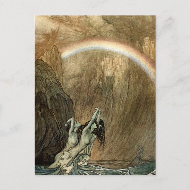Carte Postale Rhinemaiden du "Ring" de Wagner par Arthur Rackham (Devant)