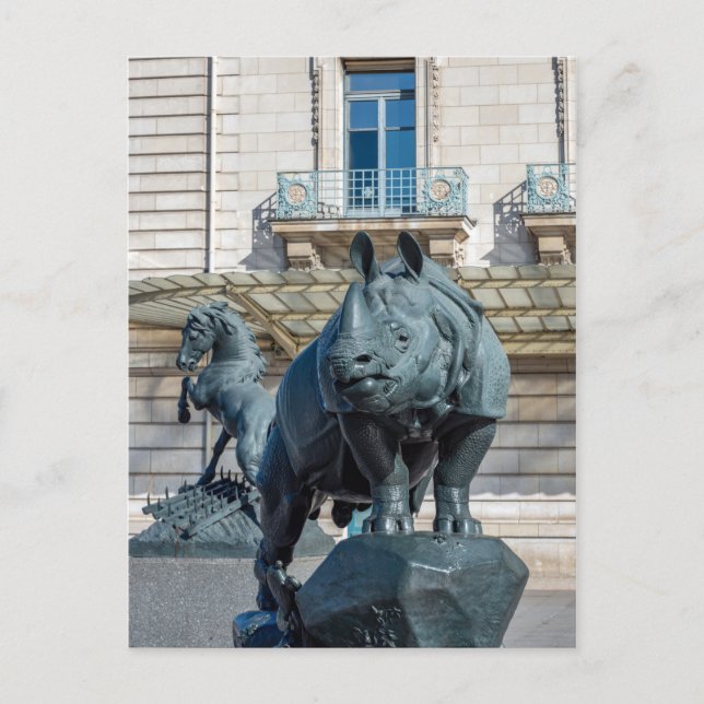Carte Postale Rhinocéros devant le musée d'Orsay - Paris (Devant)