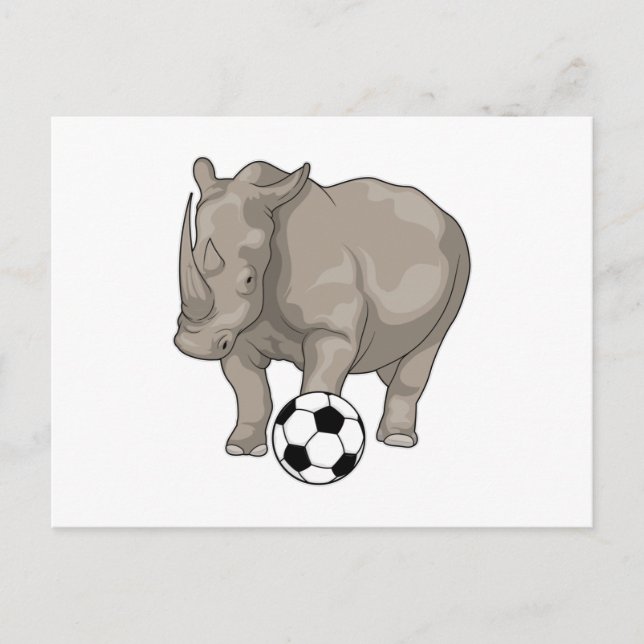 Carte Postale Rhinocéros Soccer (Devant)