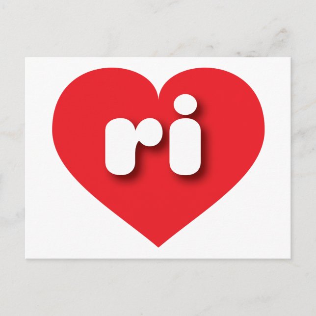 Carte Postale Rhode Island coeur rouge - I love ri (Devant)