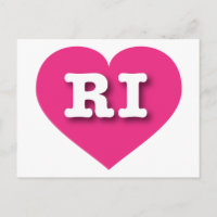 Rhode Island Hot Pink Heart - I love RI