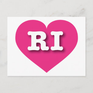 Carte Postale Rhode Island Hot Pink Heart - I love RI