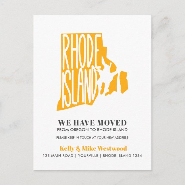 Carte Postale RHODE ISLAND Nous avons déménagé Nouvelle adresse  (Devant)
