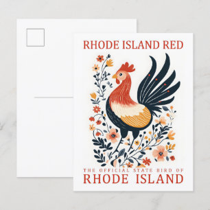 Carte Postale Rhode Island Red Bird of Rhode Island Travel