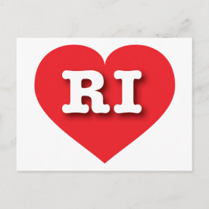 Carte Postale Rhode Island Red Heart - I love RI