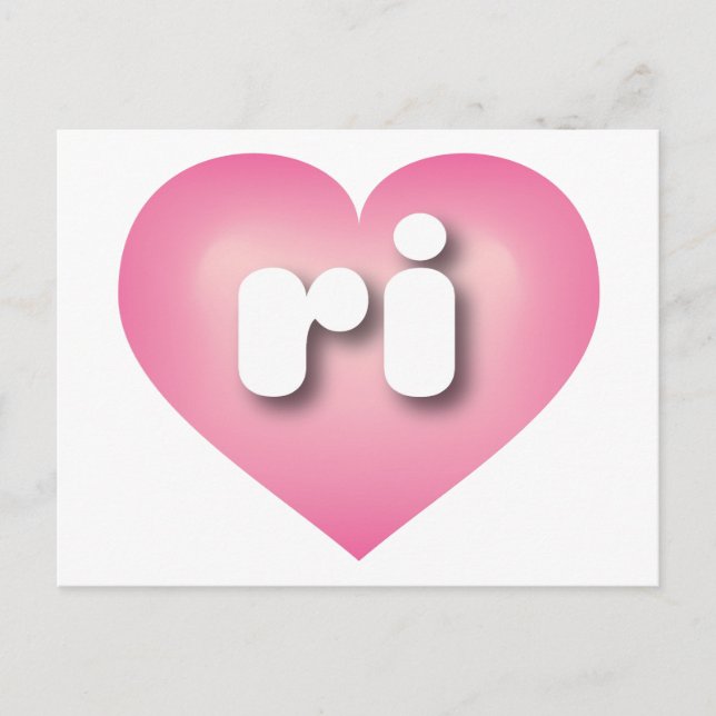 Carte Postale Rhode Island rose fondu coeur - I love ri (Devant)