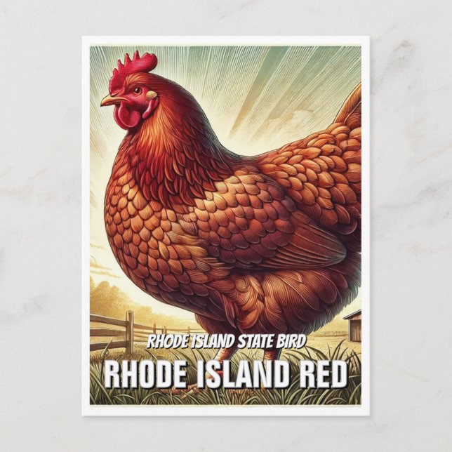 Carte Postale Rhode Island State Bird Rhode Island Red (Devant)