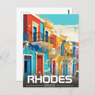 Carte Postale Rhodes, Grèce Ile souvenir