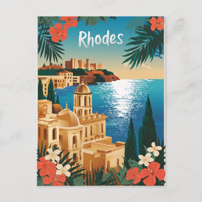 Carte Postale Rhodes Grèce vintage (Devant)