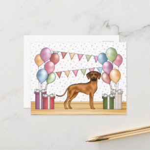 Carte Postale Rhodesian Ridgeback Chien coloré Pastel Anniversai