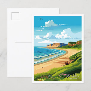 Carte Postale Rhossili Bay Swansea Travel illustration Vintage
