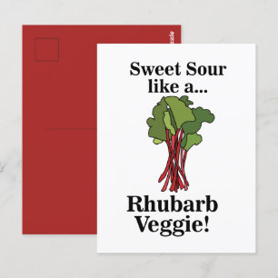 Carte Postale Rhubarbe Légume Nourriture Drôle