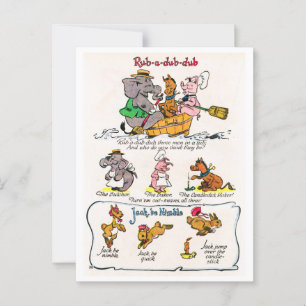 Carte Postale Rhyme De Nourriture - Rub A Dub, Jack Be Nimble