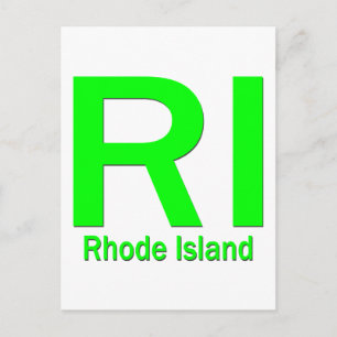 Carte Postale RI Rhode Island vert clair