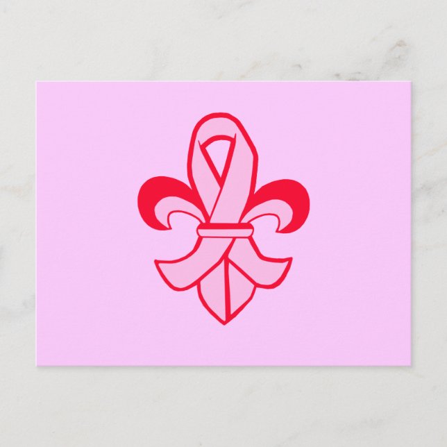 Carte Postale Ribbon rose Fleur de Lis (Devant)