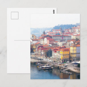 Carte Postale Ribeira et Douro. Porto, Portugal.