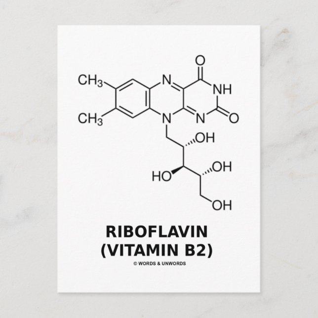 Carte Postale Riboflavine (vitamine B2) Molécule chimique (Devant)