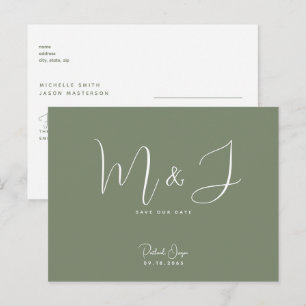 Carte Postale Riche mariage de sauge Enregistrer la date
