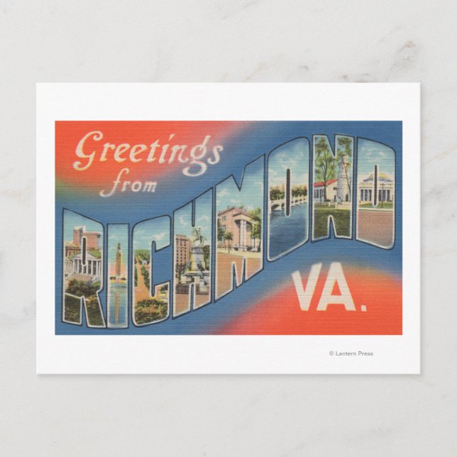 Carte Postale Richmond, Virginie - Grandes lettres Scènes 4 (Devant)